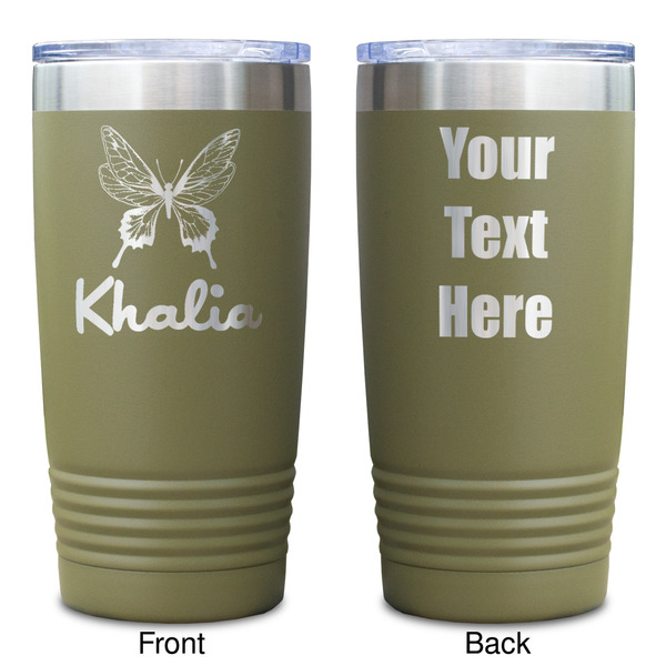 Butterflies Olive Polar Camel Tumbler - 20oz - Double Sided - Approval