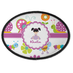 Butterflies Iron On Oval Patch w/ Name or Text