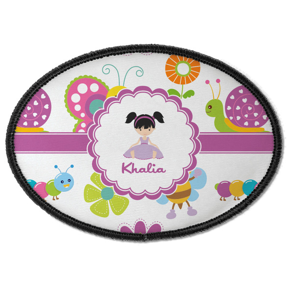 Custom Butterflies Iron On Oval Patch w/ Name or Text