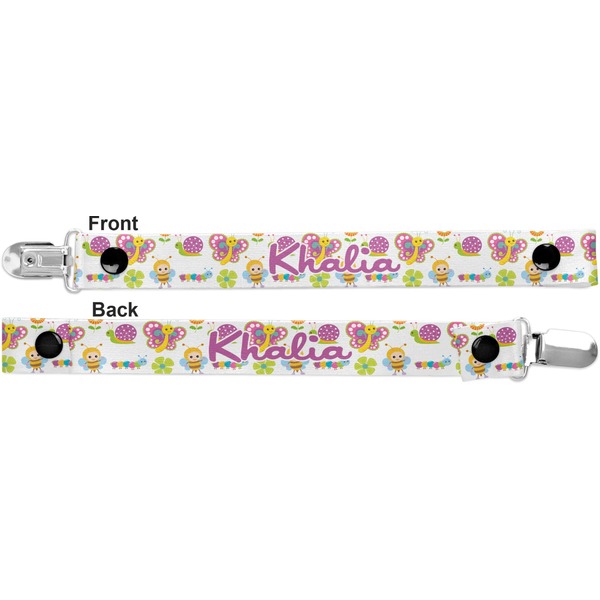 Butterflies Pacifier Clip - Front and Back
