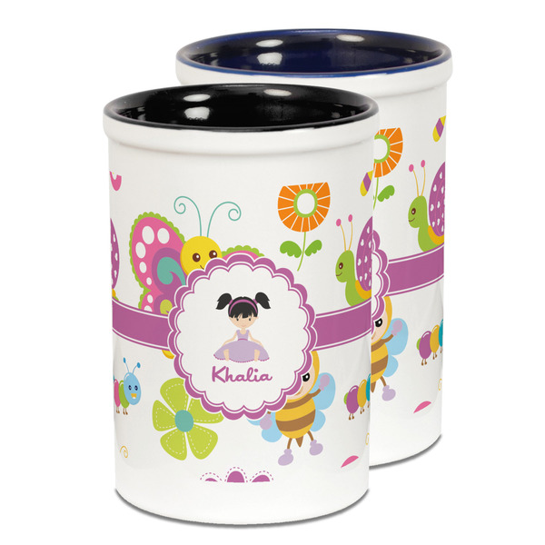 Custom Butterflies Ceramic Pencil Holder - Large