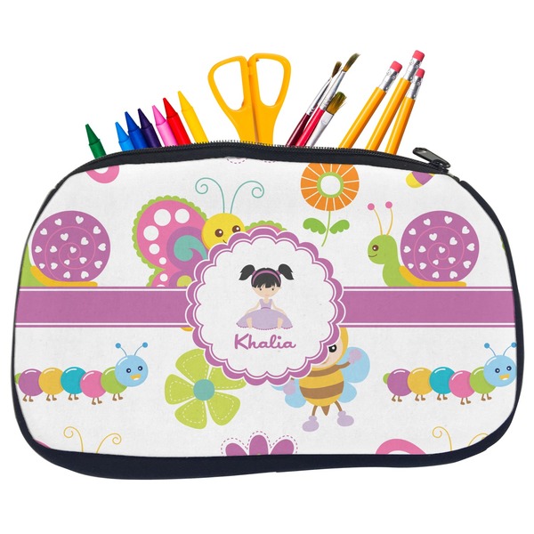 Custom Butterflies Neoprene Pencil Case - Medium w/ Name or Text