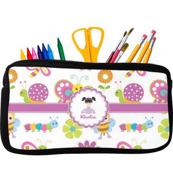 Custom Butterflies Neoprene Pencil Case - Small w/ Name or Text