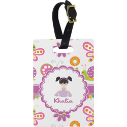 Butterflies Plastic Luggage Tag - Rectangular w/ Name or Text