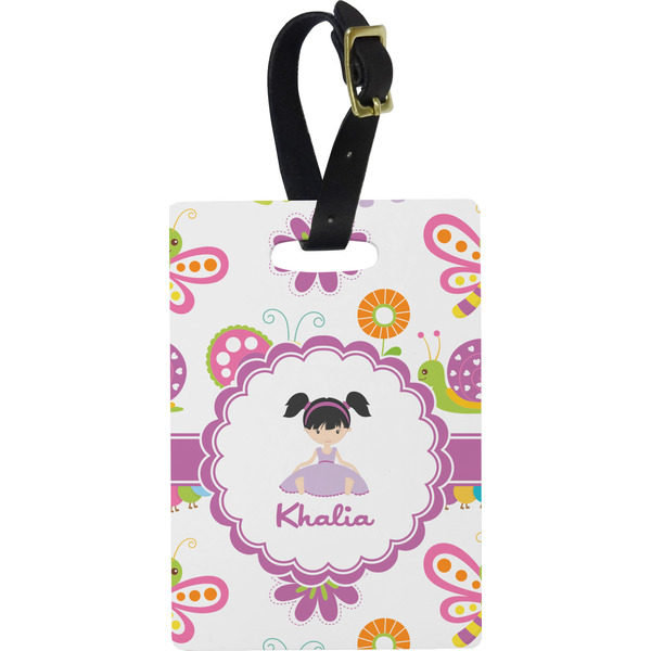 Custom Butterflies Plastic Luggage Tag - Rectangular w/ Name or Text