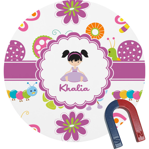 Custom Butterflies Round Fridge Magnet (Personalized)