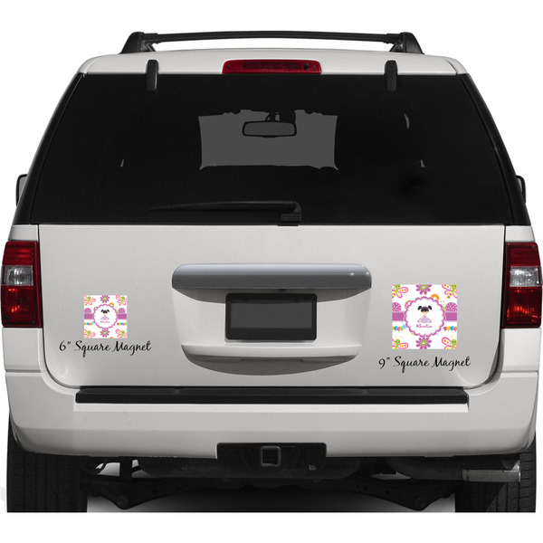 Butterflies Personalized Square Car Magnets on Ford Explorer