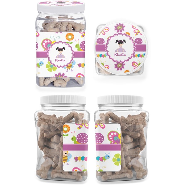 Butterflies Pet Treat Jar - Multiple Angles