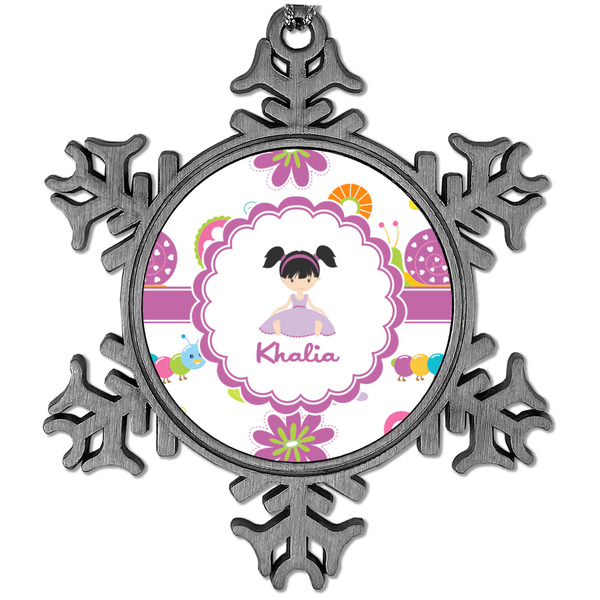 Custom Butterflies Vintage Snowflake Ornament (Personalized)