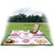Butterflies Picnic Blanket - with Basket Hat and Book - in Use
