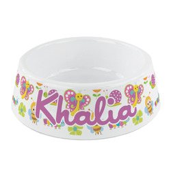 Butterflies Plastic Dog Bowl - Small (Personalized)