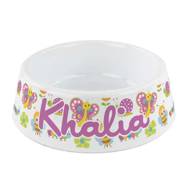 Custom Butterflies Plastic Dog Bowl - Small (Personalized)