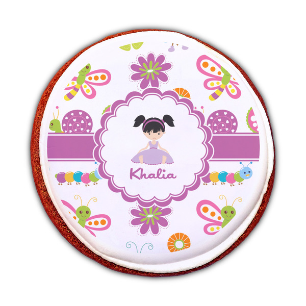 Butterflies Printed Icing Circle - Medium - On Cookie