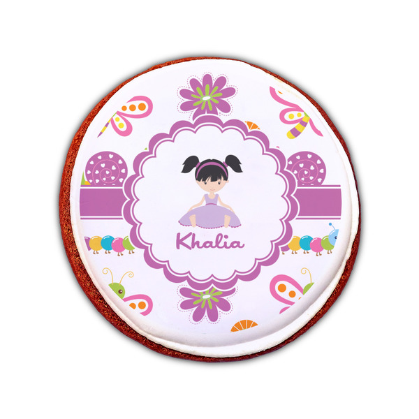 Butterflies Printed Icing Circle - Small - On Cookie