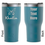 Butterflies RTIC Tumbler - Dark Teal - Laser Engraved - Double-Sided (Personalized)