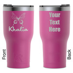 Butterflies RTIC Tumbler - Magenta - Laser Engraved - Double-Sided (Personalized)
