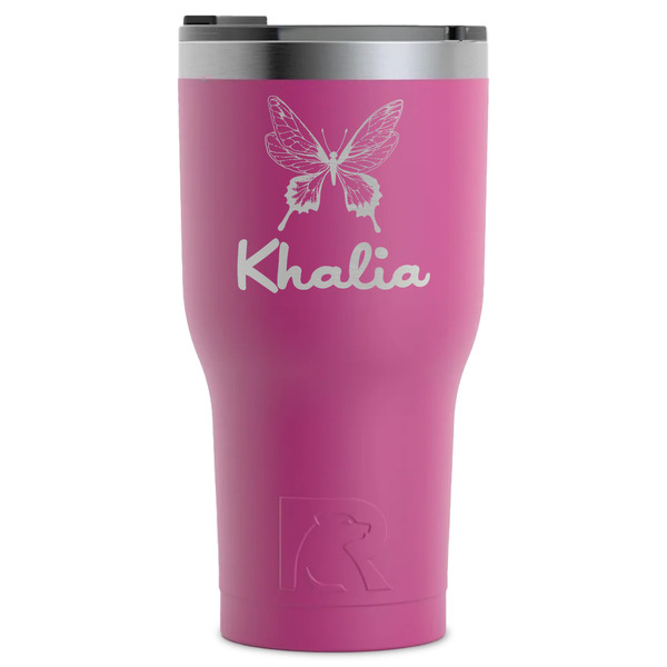 Custom Butterflies RTIC Tumbler - Magenta - Laser Engraved - Single-Sided (Personalized)
