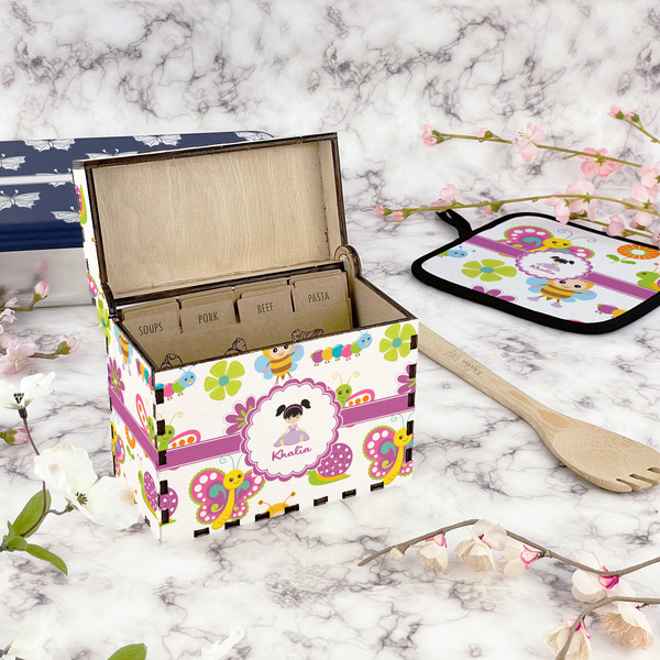 Butterflies Recipe Box - Full Color - In Context