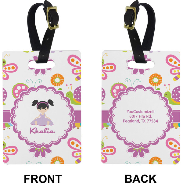 Butterflies Rectangle Luggage Tag (Front + Back)