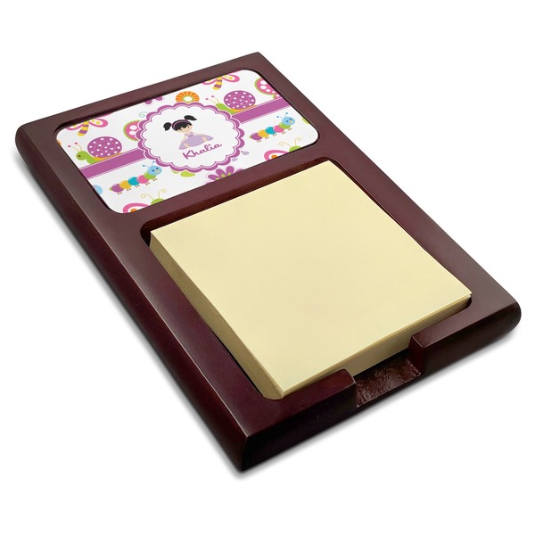 Custom Butterflies Red Mahogany Sticky Note Holder (Personalized)