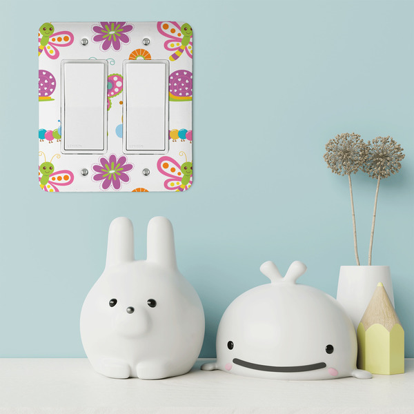 Butterflies Rocker Light Switch Covers - Double - IN CONTEXT