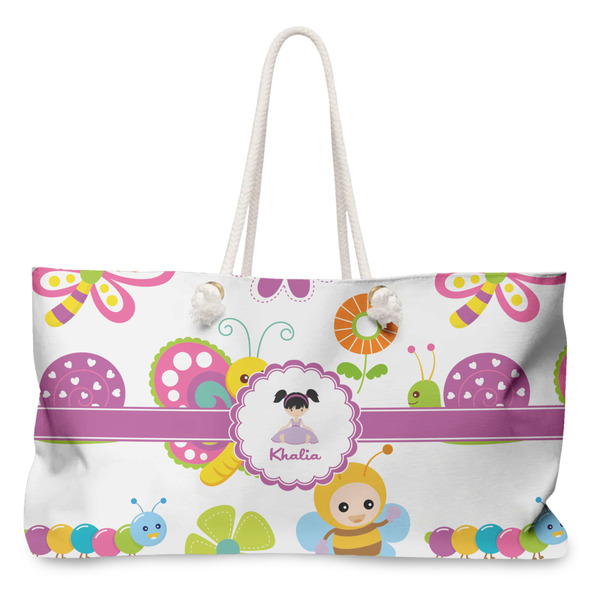 Custom Butterflies Large Tote Bag with Rope Handles (Personalized)