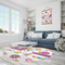 Butterflies Round Area Rug - IN CONTEXT