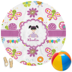 Butterflies Round Beach Towel (Personalized)