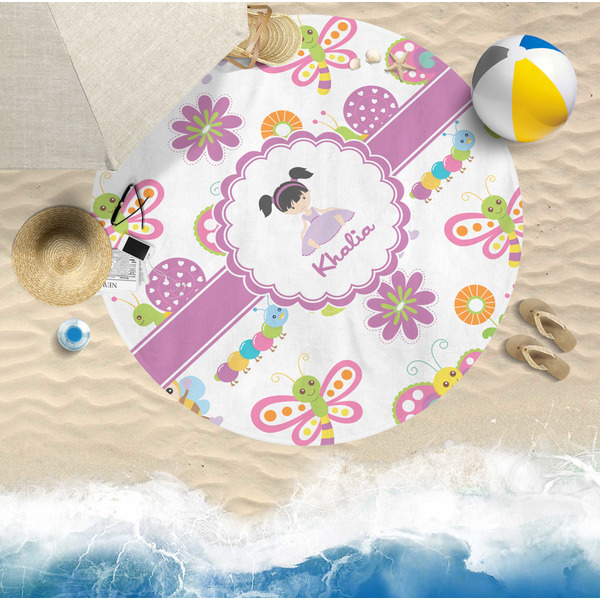 Butterflies Round Beach Towel Lifestyle