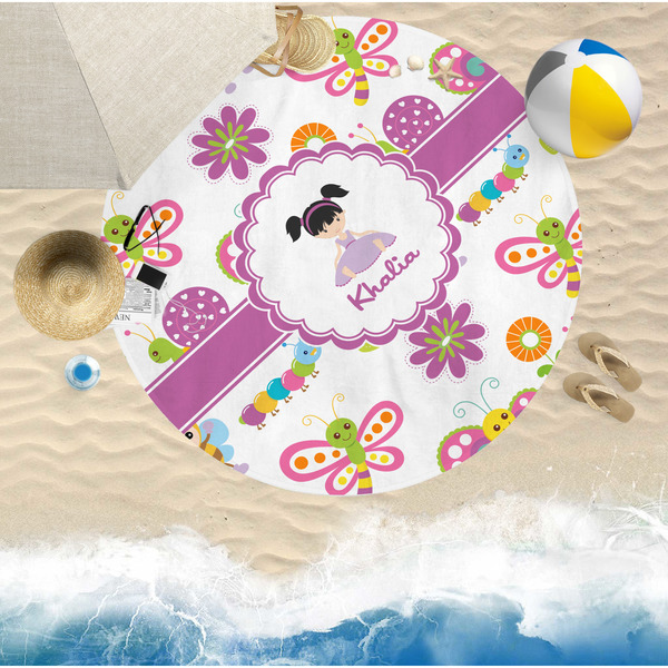 Butterflies Round Beach Towel Lifestyle