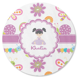 Butterflies Round Rubber Backed Coaster (Personalized)