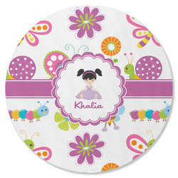 Butterflies Round Rubber Backed Coaster (Personalized)