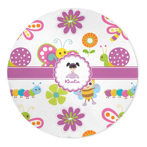 Custom Butterflies 5' Round Indoor Area Rug (Personalized)