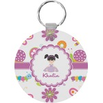 Butterflies Round Plastic Keychain (Personalized)