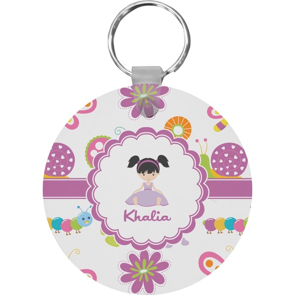 Custom Butterflies Round Plastic Keychain (Personalized)