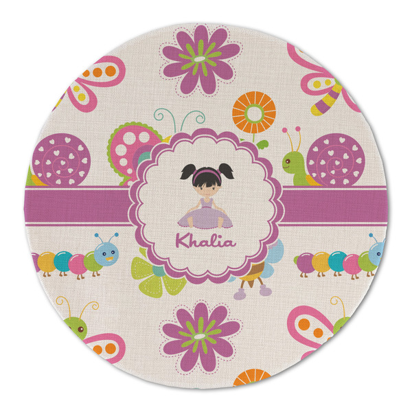 Custom Butterflies Round Linen Placemat - Single Sided (Personalized)