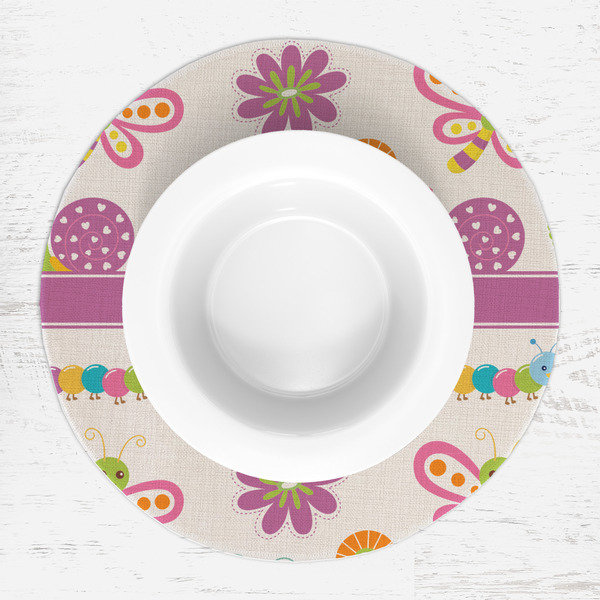 Butterflies Round Linen Placemats - LIFESTYLE (single)