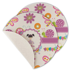 Butterflies Round Linen Placemat - Single Sided - Set of 4 (Personalized)