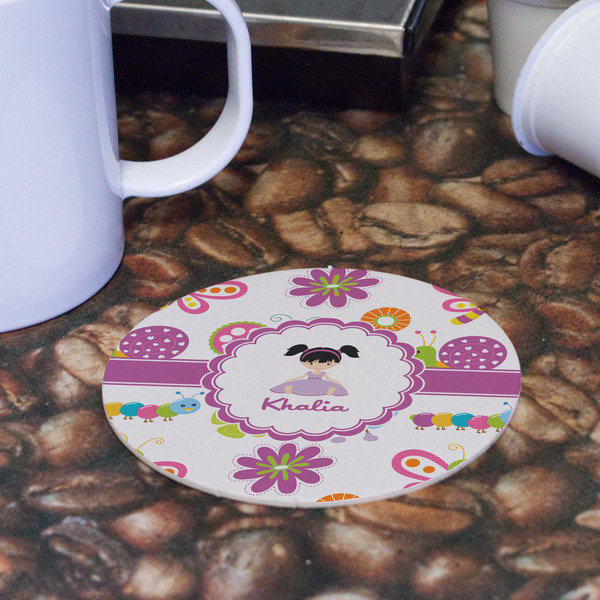 Butterflies Round Paper Coaster - Front
