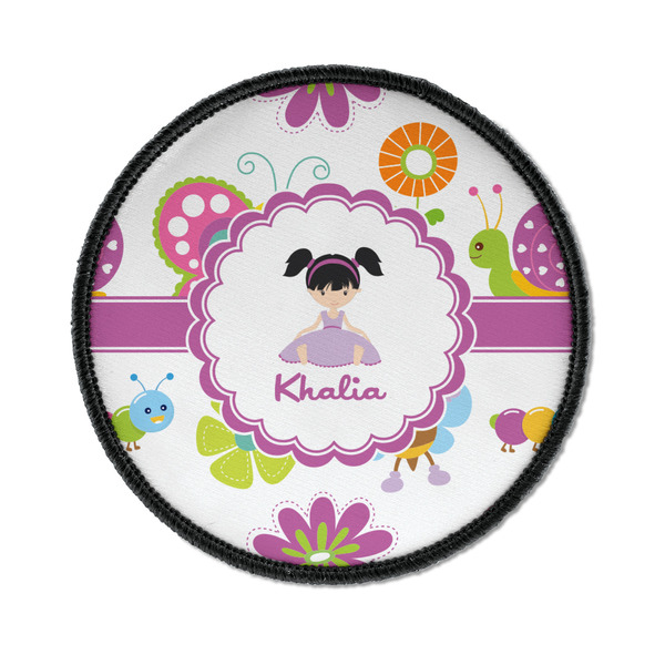 Custom Butterflies Iron On Round Patch w/ Name or Text