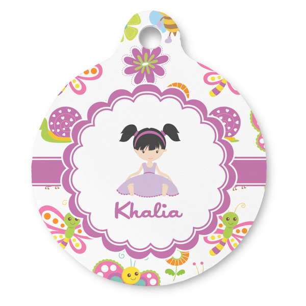 Custom Butterflies Round Pet ID Tag (Personalized)