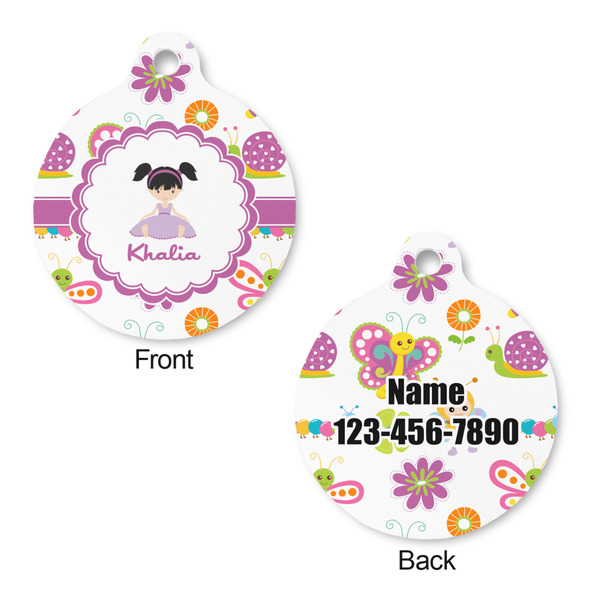 Butterflies Round Pet Tag - Front & Back