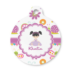 Butterflies Round Pet ID Tag - Small (Personalized)