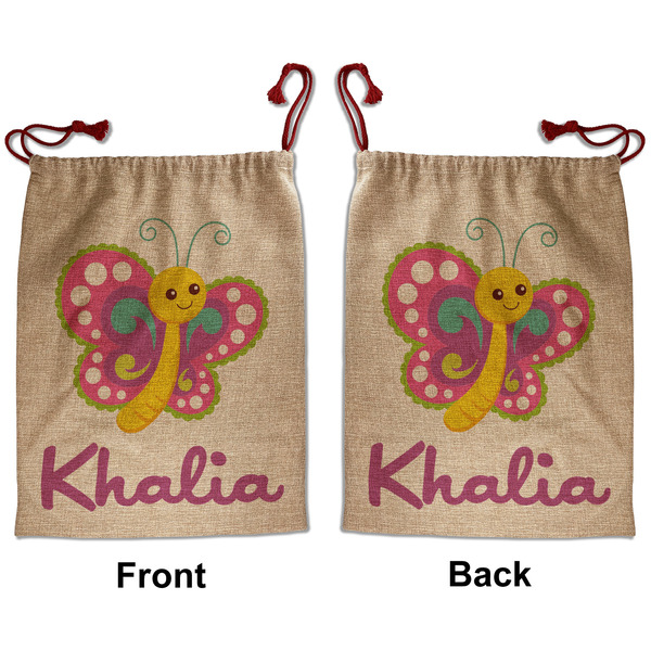 Custom Butterflies Santa Sack - Front & Back (Personalized)