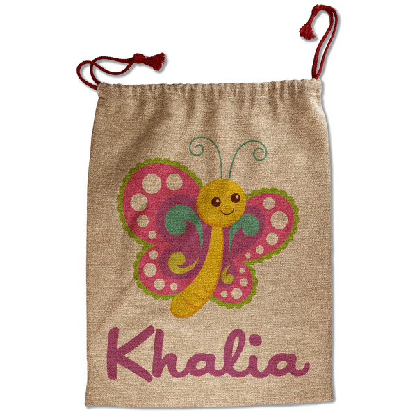 Custom Butterflies Santa Sack - Front (Personalized)