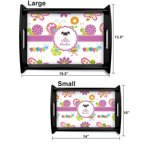 Butterflies Serving Tray Black Sizes