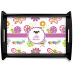 Butterflies Black Wooden Tray - Small (Personalized)