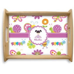 Butterflies Natural Wooden Tray - Large (Personalized)