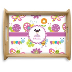 Butterflies Natural Wooden Tray - Large (Personalized)