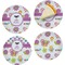 Butterflies Set of 4 Glass Appetizer / Dessert Plate 8" (Personalized)